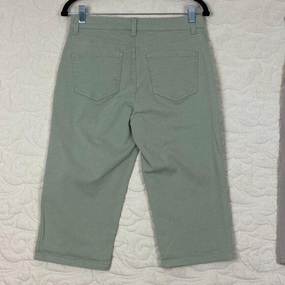 Gloria Vanderbilt Amanda Capris 2LOT Green and Beige Size 6 - Picture 4 of 11